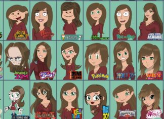 Woman Draws A Self-Portrait in 50 Cartoon Styles And The Result Is Awesome