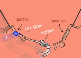 Cute Illustration of Everyday Life of a Girl, a Boy, and Their Cat