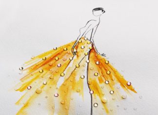 Artist Uses Water Drops And Paint to Create Dress Designs