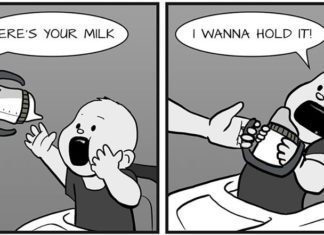 Dad Draws Friendship Between His Baby Son and Dog