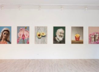 Pixelated Glitches Inserted in Painted Portraits