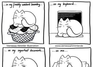 German Artist Illustrate Her Hilarious Crazy Cat