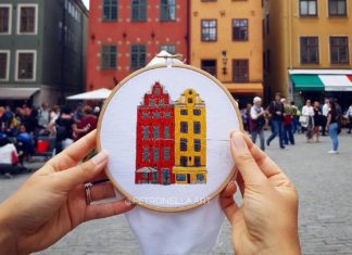 Couple Travels and Saves Memories in Embroidery