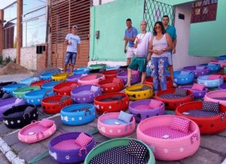 Young Brazilian Artist Turns Old Vehicle Tires Into Adorable Animal Beds