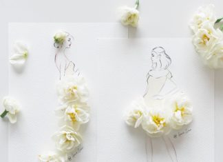 Illustrator Uses Real Flowers to Enhance the Dresses she Draws